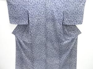 駒絽草葉模様小紋着物